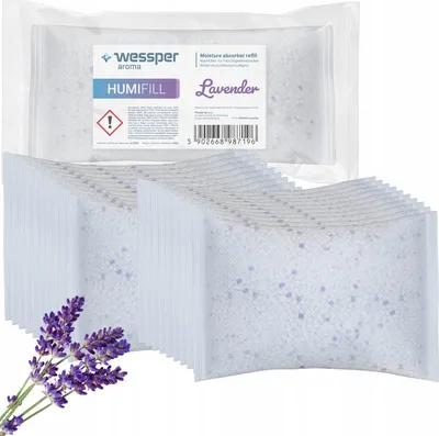 Produktbild von 20x Wessper Lavendel Luftentfeuchter Nachfüllbeutel - Granulat im 250g – verhindert Schimmel, Moder, üble Gerüche, Stockflecken – Raum-Entfeuchter