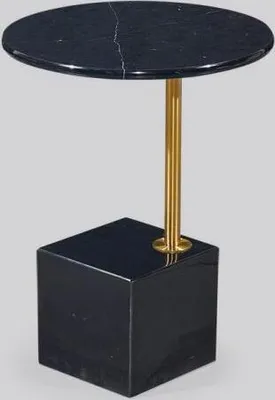 Image de Table d'appoint moderne noire imitation marbre Tables Meubles de salon