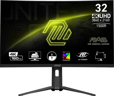 Produktbild von MSI MAG 321CUP, 80 cm (31.5"), 3840 x 2160 Pixel, 4K Ultra HD, 1 ms, Schwarz