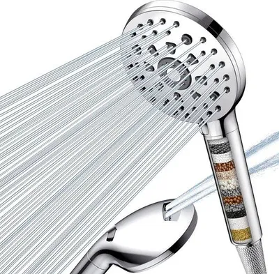 Produktbild von Famanu Handbrause mit Filter - 15 Filter - 15 m Schlauch - Hochdruck - 7 Strahlarten