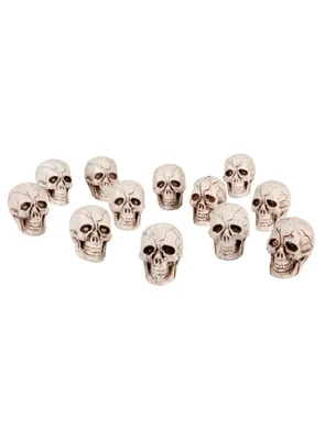 Produktbild von 12 Kleine Skelett Schädel - Horror Halloween Deko