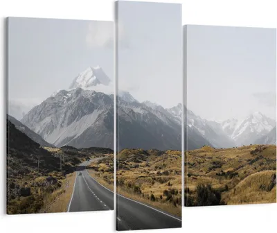 Produktbild von Bild auf Leinwand - Leinwandbild - 3 Teile - Weg Berg Gipfel - 95x80cm - Wand Bild - Wanddeko - Wandbilder - Leinwanddruck - Bilder - Wanddekoration - Leinwand bilder - Wandbild - CB95x80-4833