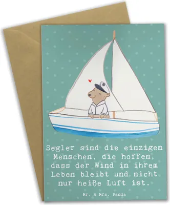 Produktbild von Mr. & Mrs. Panda Grußkarte Segeln Lebenswind - Meeresbrise - Geschenk, Wind, Teamarbeit, Naturgewalten, einladungskarten, Sportler Geschenke, glückwunschkarten, Teamsport