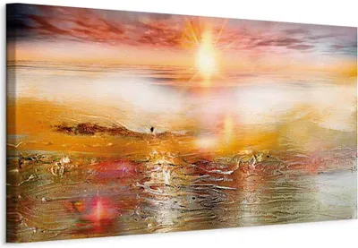 Produktbild von Italienischer Leinwand Leinwandbild - Orange Sea 150x50 cm Landschaften c-A-0111-b-c