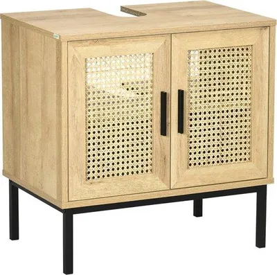 Zdjęcie produktu dla Kosz na toaletę do łazienki o naturalnym wyglądzie – mebel łazienkowy z funkcją ochronną – Natur 60 x 39 x 60 cm