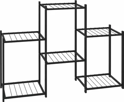 Obrázek produktu pro vidaXL Stojan na květiny 83x25x60 cm černý železný