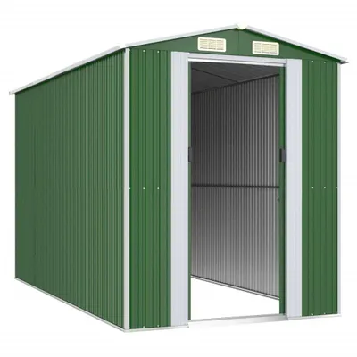 Produktbild von "SALE 2026"Mülltonnenboxen - Grün Geräteschuppen Grün 192x357x223cm Verzinkter Stahl Stabli Möbel5979818