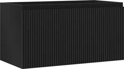Obrázok produktu pre Mexen Rivel kúpeľňová skrinka na umývadlo 90 cm, 1 zásuvka, rebrovaná, čierna matná - 91A20-09047-1-BF71