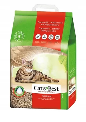Zdjęcie produktu dla Zbrylający się żwirek drewniany dla kotów Cat's Best Original 20L (8,6kg)