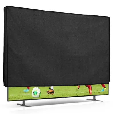 Produktbild von kwmobile 65" TV Abdeckung Indoor - Fernseher Hülle Bildschirmschutz Abdeckung - TV Bildschirm Staubschutzhülle - Fernsehabdeckung - Leinen Dunkelgrau