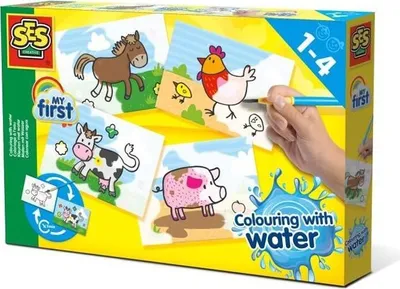Obrázek produktu pro Hra s barvami, SES Creative My First Fingerfarbe, 4 barvy, kreativní sada, vzdělávací hračka, od 1 roku