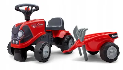 Zdjęcie produktu dla Traktor kroczący Traptracker Case z przyczepą, łopatą i grabiami