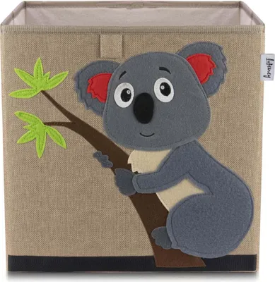 Produktbild von Lifeney Kinder Aufbewahrungsbox I praktische Aufbewahrungsbox für jedes Kinderzimmer I Kinder Spielkiste I Niedliche Spielzeugbox I Korb zur Aufbewahrung von Kinder Spielsachen (Koala dunkel)