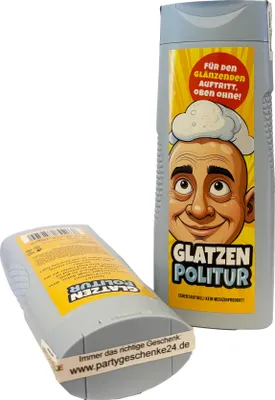 Produktbild von Glatzen Politur – Das legendäre Männerduschgel für strahlend-glänzende Köpfe & gepflegten Humor! | einzigartige Geschenkidee und Männergeschenk