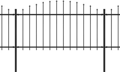 Produktbild von vidaXL Gartenzaun mit Speerspitze Stahl 359 x 150 cm Schwarz