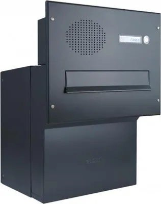 Produktbild von F-042 XXL Durchwurfbriefkasten mit Sprechsieb in RAL 7016