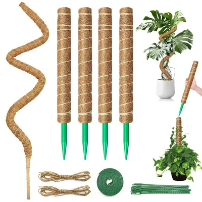 Imagen del producto de Omgoods - Kit de soporte para Monstera, que incluye 4 varillas de soporte y 1 varilla flexible