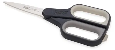 Imagen del producto de Tijeras Joseph Joseph CutPlus grises, de uso general, con cuchilla retráctil