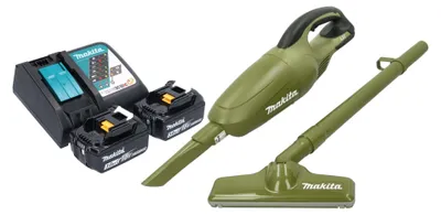 Immagine prodotto di Aspiratore a batteria Makita DCL 180 RF2O 18 V 0,65 l serie Olive Outdoor Adventure + 2x batteria ricaricabile 3,0 Ah + caricabatterie