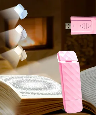 Productafbeelding van Roze leeslamp, boekenklem, USB-oplaadbare leeslamp, 3 oogvriendelijke modi