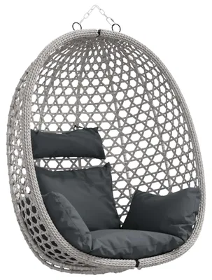 Image de vidaXL Fauteuil suspendu sans support, anthracite et gris, 92 x 57,5 x 110 cm