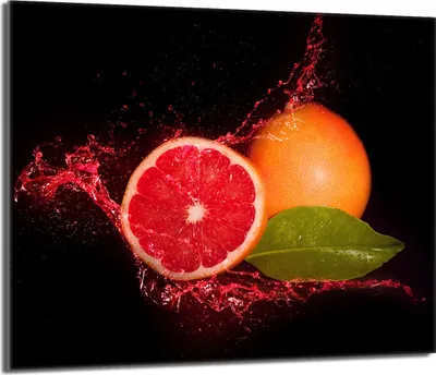 Obrázek produktu pro Skleněná deska na vaření 60x52 Skleněný kryt varné desky Splashback Skleněná deska Deco Prkénko na krájení, Grapefruit Black