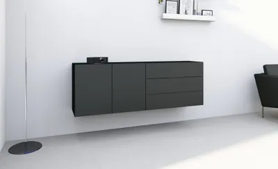 Produktbild von Kommode, Hängeschrank "Sophia" 152cm 3SK, schwarz-matt