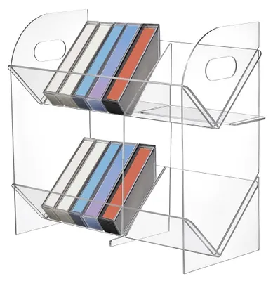 Image de Solidchoice - Rangement pour cassettes audio, en acrylique, à 2 niveaux