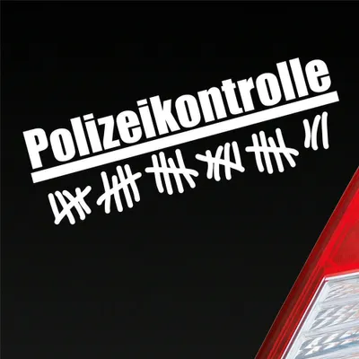 Produktbild von Auto Aufkleber Polizeikontrolle Radar  Strichliste 15x5 cm Weiss Glanz Sticker Heckscheibenaufkleber