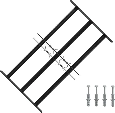 Produktbild von Fenstergitter 75,5 x 45 cm Pulverbeschichteter Stahl Schwarz