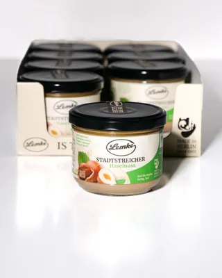 Produktbild von Lemke Stadtstreicher Haselnusscreme, 8 X 250g | Cremige Haselnusscreme aus Feinsten Haselnüssen