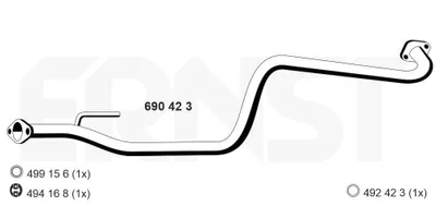 Produktbild von ERNST Abgasrohr Auspuffrohr für SUZUKI JIMNY (FJ) 690423