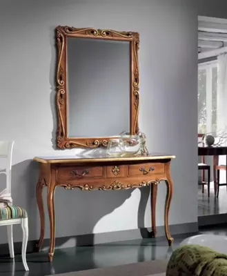 Produktbild von Schminktisch mit Spiegel Luxus Konsole Klassische Schlafzimmer 2tlg.