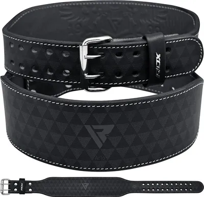 Produktbild von RDX Gewichthebergürtel aus Nappaleder, 4-Zoll-gepolsterte Lendenwirbelstütze, 11 verstellbare Löcher, funktionelles Bodybuilding-Training, Powerlifting-Kreuzheben-Training, Kniebeugen-Übungen, Heimfitnessgeräte.