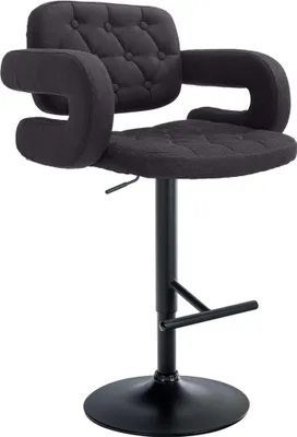 Produktbild von CLP Barhocker Dublin Stoff höhenverstellbar und drehbar schwarz Gestell Farbe schwarz