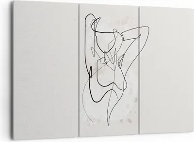 Produktbild von Bild auf Leinwand - Leinwandbild - 3 Teile - Linie Frau Linie - 165x110cm - Wand Bild - Wanddeko - Wandbilder - Leinwanddruck - Bilder - Wanddekoration - Leinwand bilder - Wandbild - CE165x110-5119