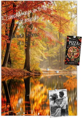 Produktbild von Magnettafel 40x60cm Pinnwand Whiteboard beschreibbar - Herbstwald am See