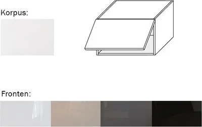 Image de Armoire suspendue (EST-WEF/60) 60 cm, porte battante, blanc perle mat, façade en acrylique, couleur au choix