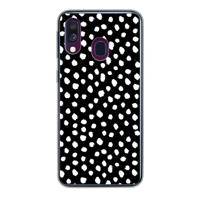 Produktbild von MuchoWow® Handyhülle Schutzhülle Hülle für Samsung Galaxy A40 Polka dots - Schwarz - Weiß Silikon Softcase Handy Hülle - Handy-Tasche