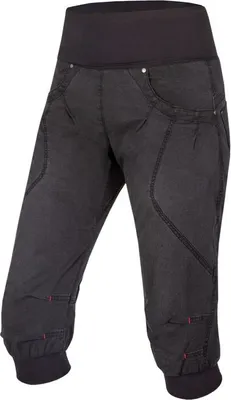 Noya Jeans Organic Shorts von Ocun; schwarze 3/4-Hosen für Damen; geeignet zum Klettern.