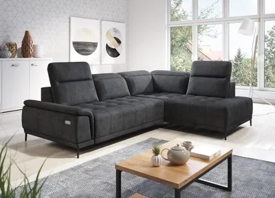 Zdjęcie produktu dla Automatyczna sofa narożna w kształcie litery L zestaw wypoczynkowy sofa tkanina