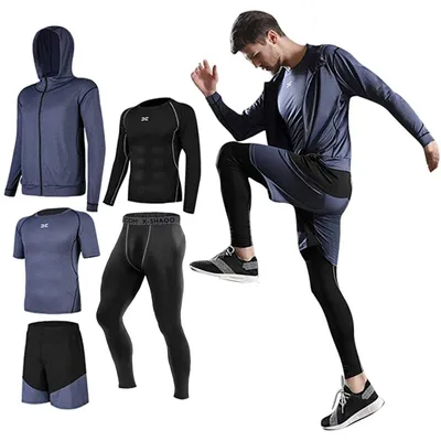 Immagine prodotto di Completo da allenamento sportivo da uomo, 5 pezzi