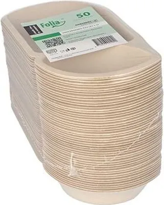 Produktbild von Snacktrays Zuckerrohr 2-geteilt 3,2 cm x 9,7 cm x 17,6 cm natur