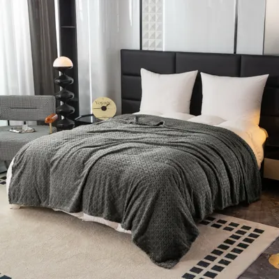 Obrázok produktu pre Prehoz na posteľ, univerzálna prikrývka, 160 x 200 cm, prehoz na pohovku XXL, posteľná prikrývka, tmavošedá