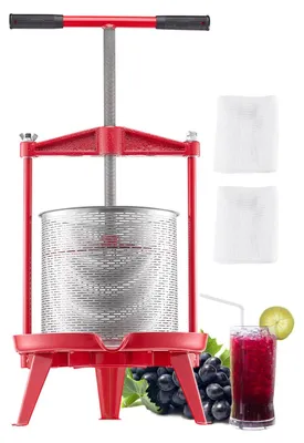Obrázek produktu pro VEVOR lis na ovoce Mlýnek na ovoce Mlýnek na jablka (14 l), koš z nerezové oceli s trojúhelníkovou konstrukcí, ruční odšťavňovač, ruční mlýnek na ovoce