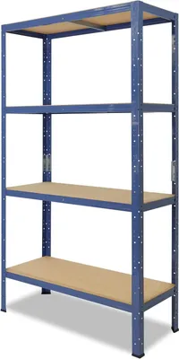 Productafbeelding van Metalen Stellingkast - Opbergrek Werkplaats - Gereedschap Opbergen - Zonder Schroeven Montage - 180x45x60cm - Blauw