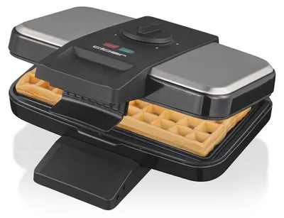 Produktbild von Cloer 1459 Brüsseler Waffeleisen c-quadrat heavy für 2 XXL Waffeln, Doppelwaffeleisen mit Antihaftbeschichtung, Backampel & stufenlos wählbarem