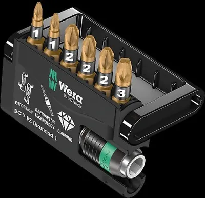 Produktbild von Wera Bit-Check 7 PZ Diamond 1 Bits + Universalhalter