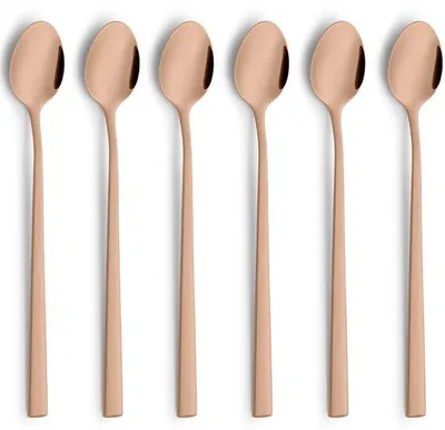 Produktbild von Elegante Kaffeelöffel-Set 2tlg. Kupfer-Gold Edelstahl