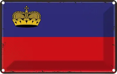 Produktbild von vianmo Blechschild 12x18 cm Liechtenstein Flagge Fahne Wappen